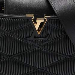 Pre Owned Louis Vuitton Black Quilted Leather Capucines BB Bag