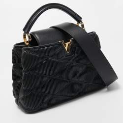 Pre Owned Louis Vuitton Black Quilted Leather Capucines BB Bag
