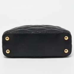 Pre Owned Louis Vuitton Black Quilted Leather Capucines BB Bag