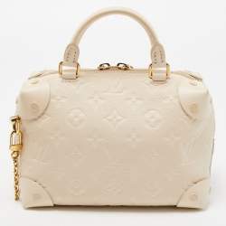 Pre Owned Louis Vuitton Neige Monogram Empreinte Leather Petite Malle Souple Bag
