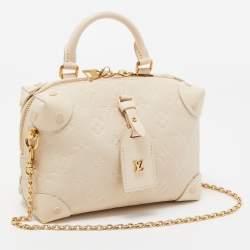 Pre Owned Louis Vuitton Neige Monogram Empreinte Leather Petite Malle Souple Bag