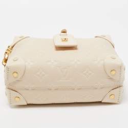 Pre Owned Louis Vuitton Neige Monogram Empreinte Leather Petite Malle Souple Bag