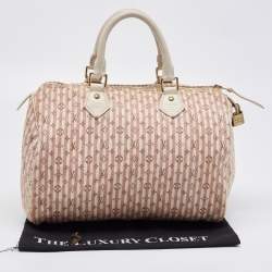 Pre Owned Louis Vuitton Rouge Croisette Mini Lin Canvas Speedy 30 Bag