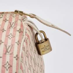 Pre Owned Louis Vuitton Rouge Croisette Mini Lin Canvas Speedy 30 Bag