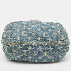Pre Owned Louis Vuitton Blue Monogram Denim Pleaty Bag