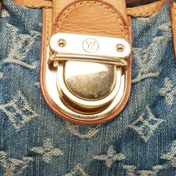 Pre Owned Louis Vuitton Blue Monogram Denim Pleaty Bag
