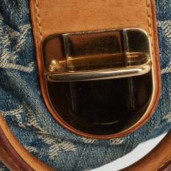 Pre Owned Louis Vuitton Blue Monogram Denim Pleaty Bag
