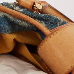 Pre Owned Louis Vuitton Blue Monogram Denim Pleaty Bag