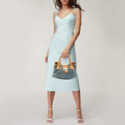 Pre Owned Louis Vuitton Blue Monogram Denim Pleaty Bag