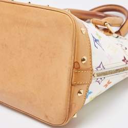Pre Owned Louis Vuitton White Monogram Multicolore Canvas Alma PM Bag