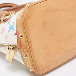 Pre Owned Louis Vuitton White Monogram Multicolore Canvas Alma PM Bag
