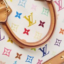 Pre Owned Louis Vuitton White Monogram Multicolore Canvas Alma PM Bag