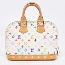 Pre Owned Louis Vuitton White Monogram Multicolore Canvas Alma PM Bag