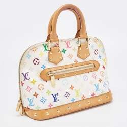 Pre Owned Louis Vuitton White Monogram Multicolore Canvas Alma PM Bag