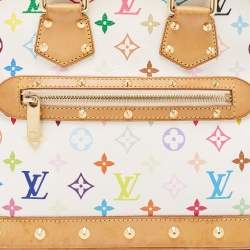 Pre Owned Louis Vuitton White Monogram Multicolore Canvas Alma PM Bag