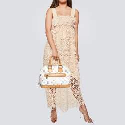 Pre Owned Louis Vuitton White Monogram Multicolore Canvas Alma PM Bag