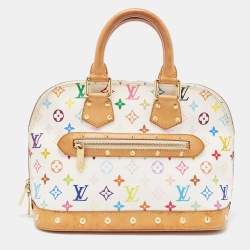 Pre Owned Louis Vuitton White Monogram Multicolore Canvas Alma PM Bag