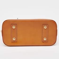 Pre Owned Louis Vuitton Brown Monogram Patent Leather Alma BB Bag