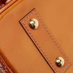 Pre Owned Louis Vuitton Brown Monogram Patent Leather Alma BB Bag