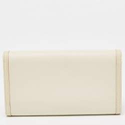 Louis Vuitton White Leather Porte Tresor International Trifold Wallet