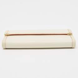 Louis Vuitton White Leather Porte Tresor International Trifold Wallet