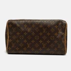 Pre Owned Louis Vuitton Green Monogram Perforated Canvas Limited Edition Speedy 30 Bag
