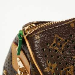Pre Owned Louis Vuitton Green Monogram Perforated Canvas Limited Edition Speedy 30 Bag