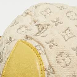 Pre Owned Louis Vuitton Jaune Monogram Denim Limited Edition Speedy Round Bag