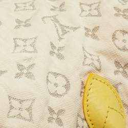 Pre Owned Louis Vuitton Jaune Monogram Denim Limited Edition Speedy Round Bag