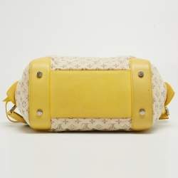 Pre Owned Louis Vuitton Jaune Monogram Denim Limited Edition Speedy Round Bag