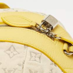 Pre Owned Louis Vuitton Jaune Monogram Denim Limited Edition Speedy Round Bag