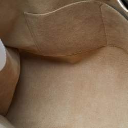 Pre Owned Louis Vuitton Creme Monogram Empreinte Leather Onthego GM Bag