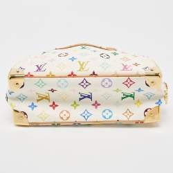 Pre Owned Louis Vuitton White/Multicolor Monogram Canvas Trouville Bag