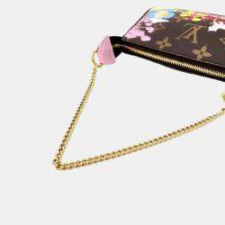Pre Owned Louis Vuitton Pink/Brown Monogram Canvas Vivienne Wisteria Mini Pochette Accessoires