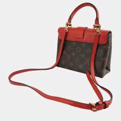 مملوكة مسبقًا Louis Vuitton Red/Brown Monogram Canvas & Coquelicot Locky BB Top Handle Bag
