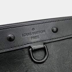 Louis Vuitton Black Monogram Shadow Leather Discovery Pochette Clutch Bag