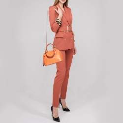 Pre Owned Louis Vuitton Orange Ostrich Alma BB Bag