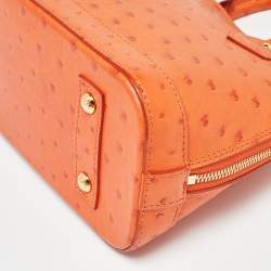 Pre Owned Louis Vuitton Orange Ostrich Alma BB Bag