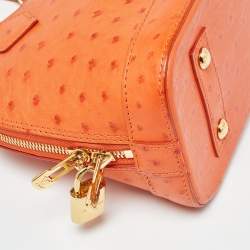 Pre Owned Louis Vuitton Orange Ostrich Alma BB Bag