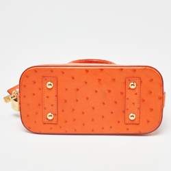 Pre Owned Louis Vuitton Orange Ostrich Alma BB Bag