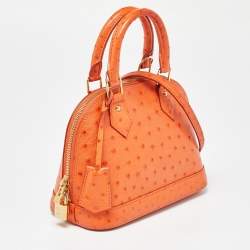 Pre Owned Louis Vuitton Orange Ostrich Alma BB Bag