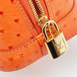 Pre Owned Louis Vuitton Orange Ostrich Alma BB Bag