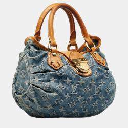 Pre Owned Louis Vuitton Blue Monogram Denim Pleaty