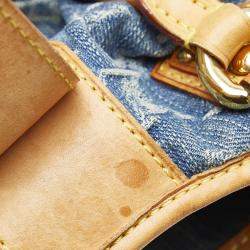 Pre Owned Louis Vuitton Blue Monogram Denim Pleaty