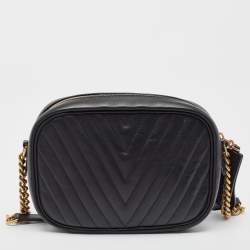Pre Owned Louis Vuitton Black Leather New Wave Camera Bag