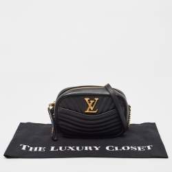 Pre Owned Louis Vuitton Black Leather New Wave Camera Bag