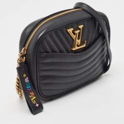Pre Owned Louis Vuitton Black Leather New Wave Camera Bag