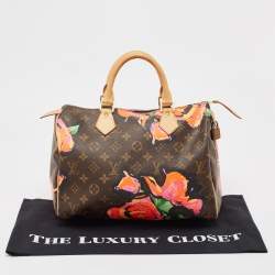 Pre Owned Louis Vuitton Multicolor Monogram Canvas Limited Edition Stephen Sprouse Roses Speedy 30 Bag