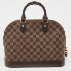 Pre Owned Louis Vuitton Brown Damier Ebene Canvas Alma PM Handbag