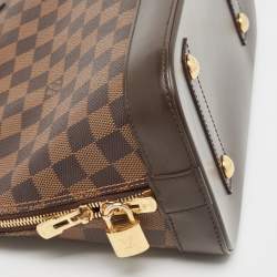 Pre Owned Louis Vuitton Brown Damier Ebene Canvas Alma PM Handbag